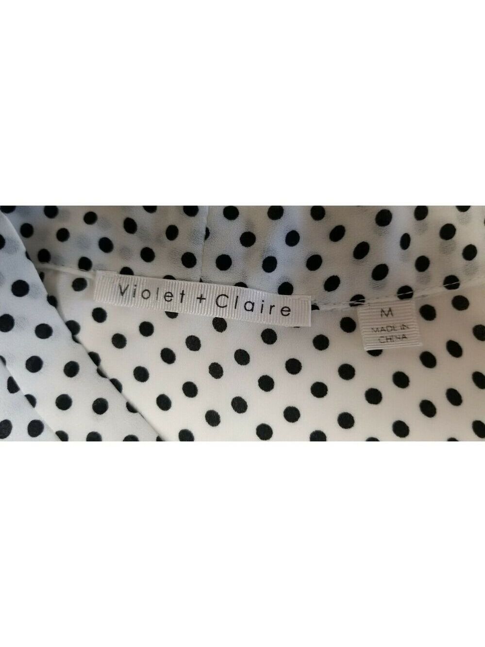 Violet & Claire Women’s White & Black Polka Dotted Sleeveless Top Size M - Picture 7 of 8